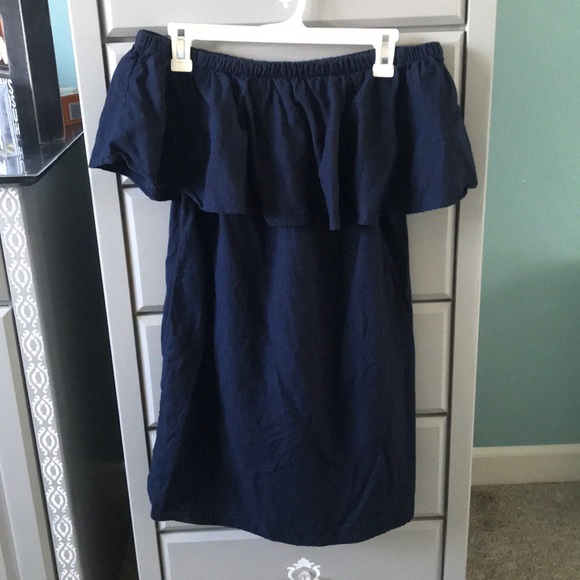 Old Navy off the shoulder navy blue dress - Picture 1 of 1